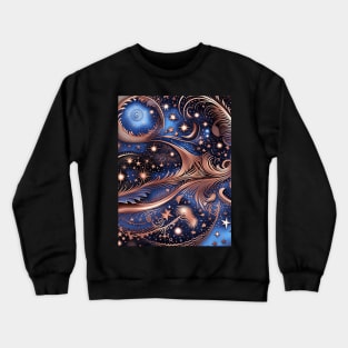 Other Worldly Designs- nebulas, stars, galaxies, planets with feathers Crewneck Sweatshirt